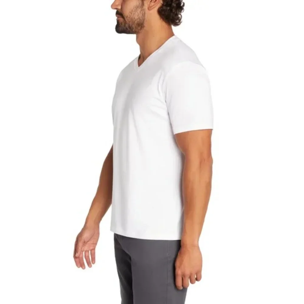 Banana Republic Men's V-Neck Tee T-Shirt White 3-Pack, Size Large (New)